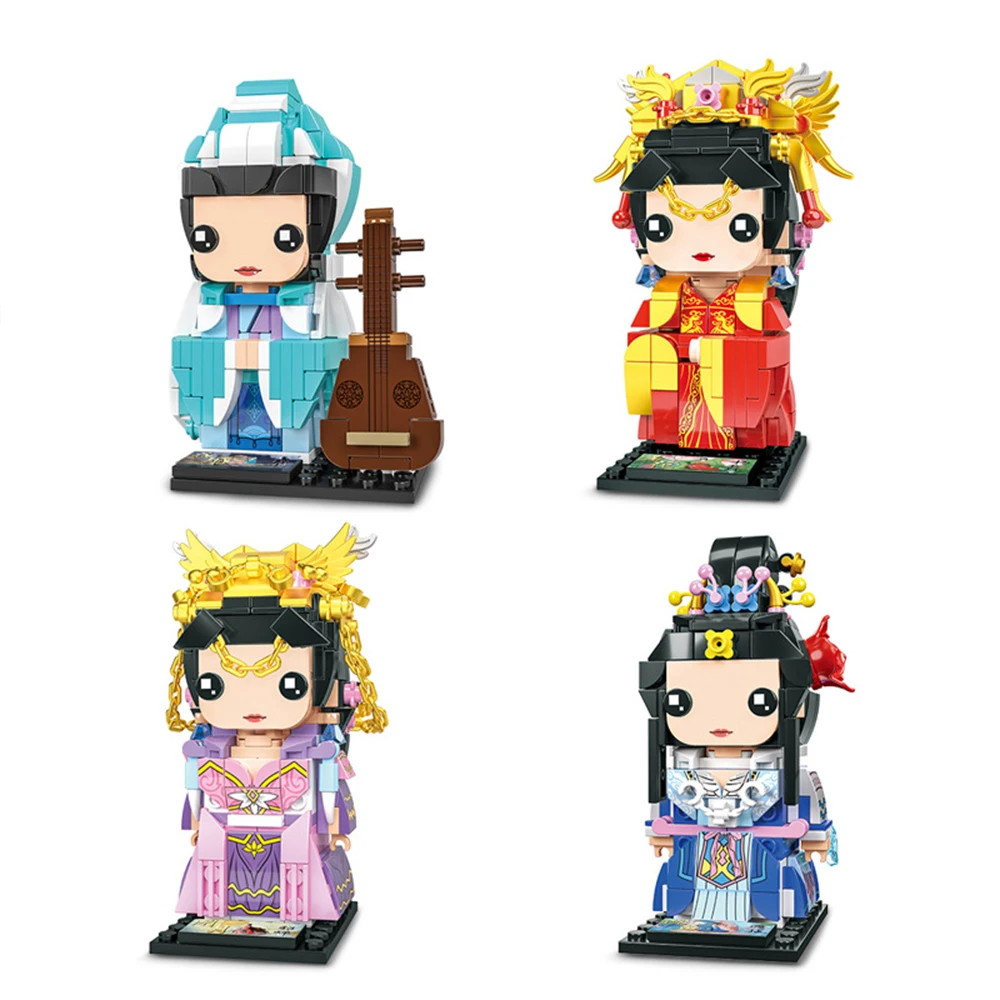 

Ancient Chinese The Four Beauties Characters Building Blocks Dengcicang shih tz Bricks Educational Puzzle Toys For kids Grils