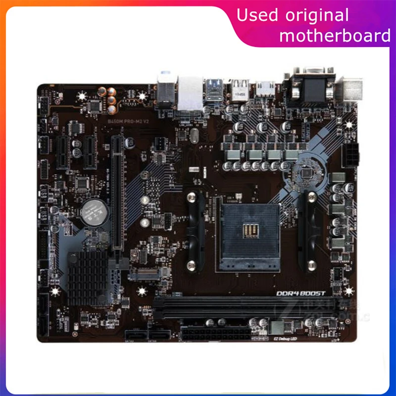 Usato Am4 Per Amd B450 B450M Pro-M2 V2 Scheda Madre Del Computer Pci-E4.0 Usb3.0 Sata3 Am4 Ddr4 64G Scheda Madre Desktop