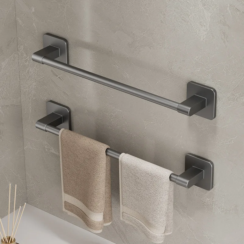towel rack, space aluminum, non-perforated bathroom, towel rail, toilet, shelf, washroom, bath rack