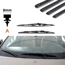 Universal Car Windshield Wiper Blade Refills - All-Season Soft Rubber Strips - 28 inch (700mm) (Type A (8mm))