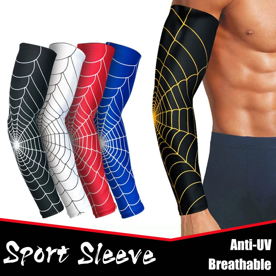 1pcs Cobweb Baseball Sport Arm Warmers Long Sleeve Stretch Wristband For Men And Women Sports