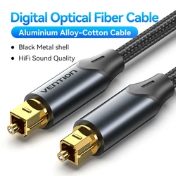 Premium Digital Optical Audio Cable - High - Fidelity Sound Connection - 3m (Alloy shell - Black)