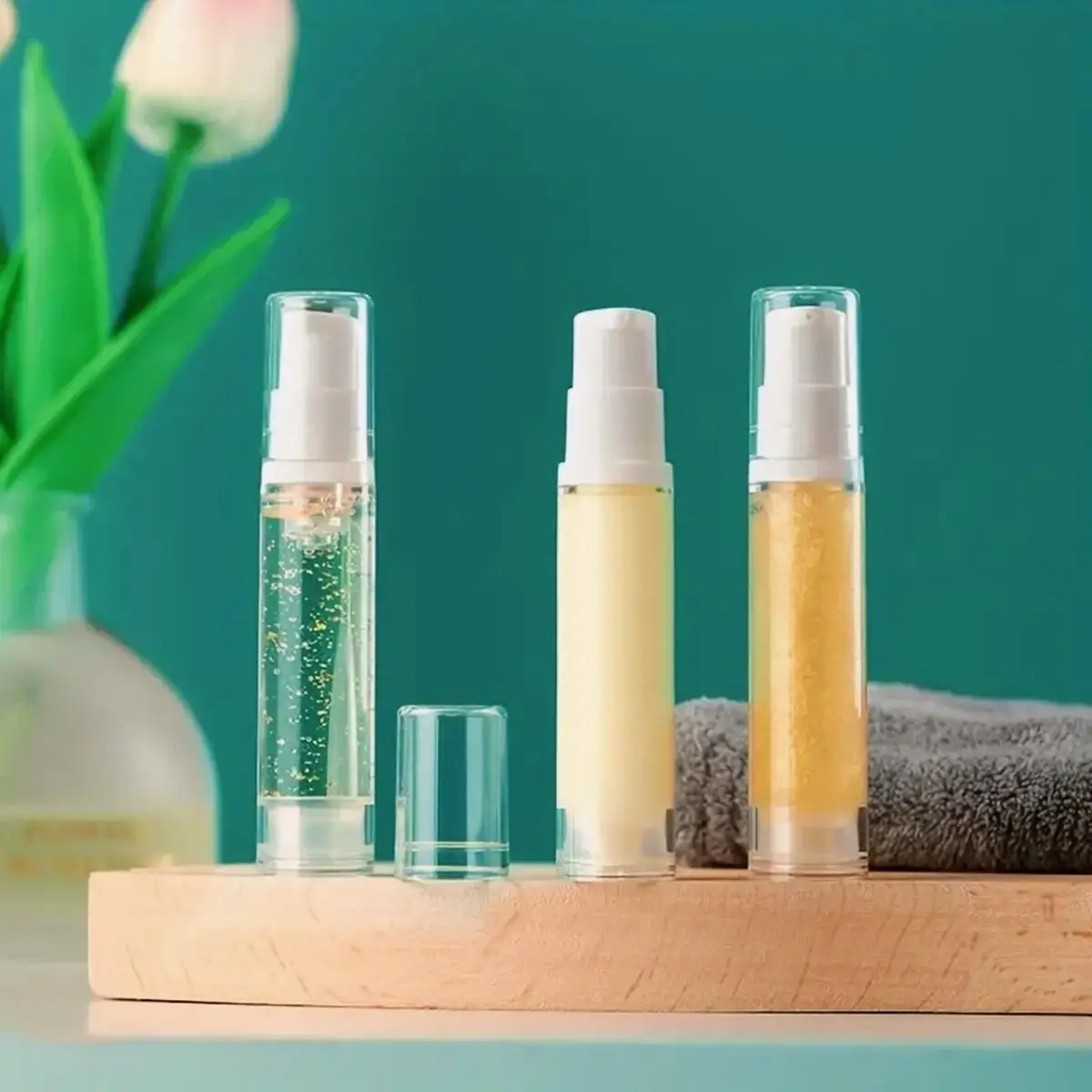Travel Size Clear Refillable Cosmetic Pump Bottle (5ml & 10ml)