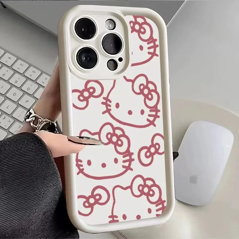 thumbnail image 1 of Original Sanrio Hello Kitty Phone Case For iPhone 14 13 11 12 15 Pro Max X XS XR 8 7 Plus Cartoon Cute Soft Shockproof Cover Y2K, 1 of 5
