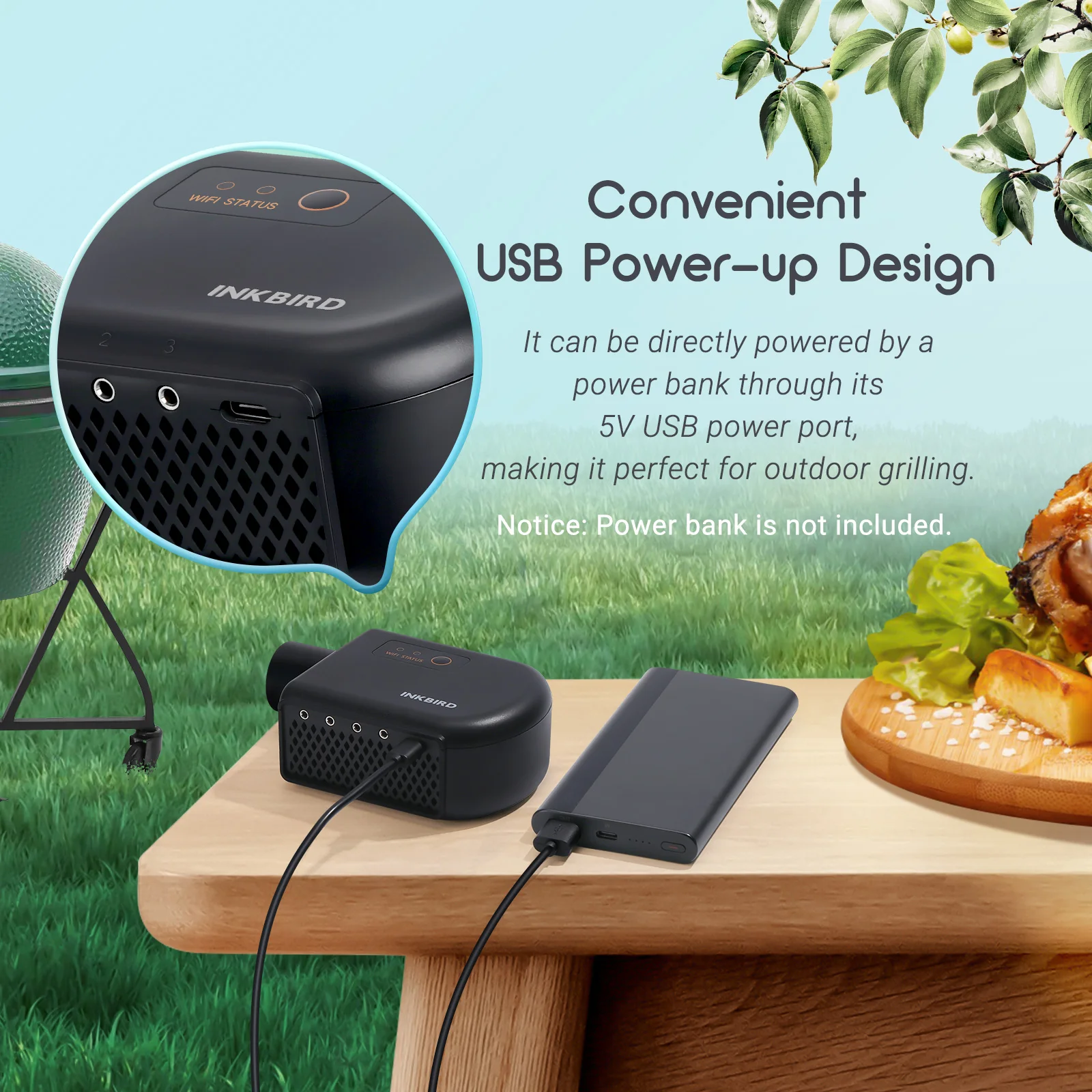 Automatic Smoker Fan Controller ISC-027BW Wi-Fi Bluetooth BBQ Temperature Contro