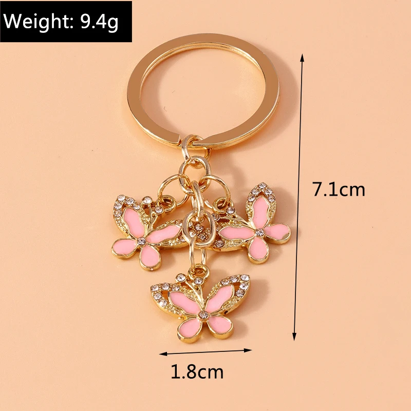 Zarter Emaille-Pailletten-Schmetterlings-Schlüsselanhänger für Frauen und Mädchen, Schlüsselanhänger, Anhänger, Handtasche, Zubehör, DIY, handgefertigter Schmuck, Geschenke – Detail 4