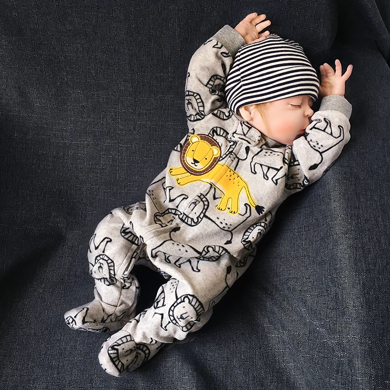 

Ircomll 0-12M Baby Romper For Boys Girls Cartoon Infant Clothing Patchwork Footed Jumpsuit Autumn Newborn Boy Clothes