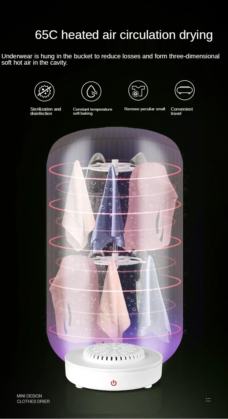 Sfba84783666649e5b8a6bbcb5609eeeeI Multifunctional Portable Dryer Mini Folding Baby Cloth Dryer Heater Washing Dryer Apartment Folding Drying Foldable Mallzona