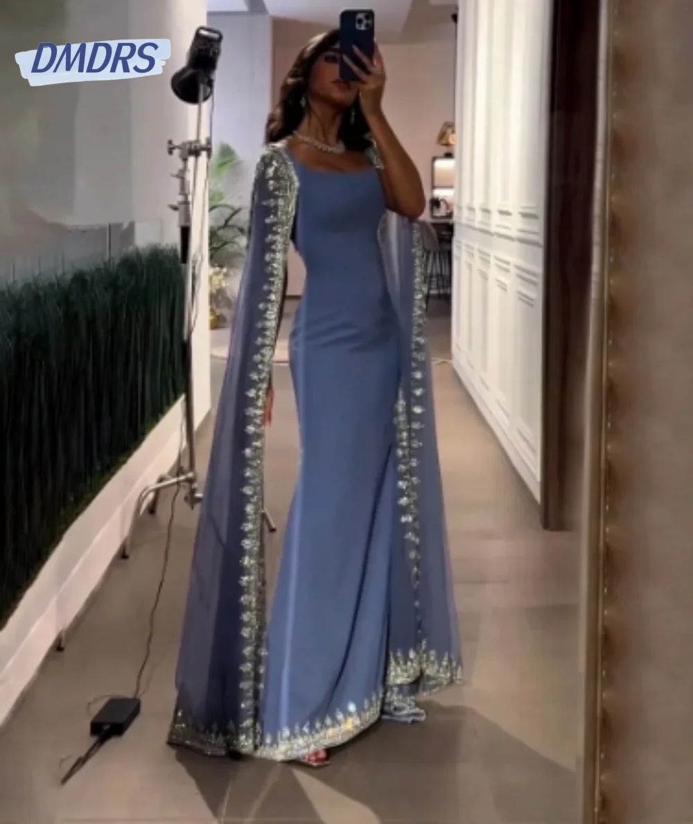 

Classic Trumpet Evening Dresses Elegant Floor-length Bride Robe Romantic O-neck Bridal Gown Simple Dress Vestidos De Novia