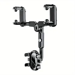 Enhanced 360° Car Phone Holder - Flexible Rotating Mount with Telescopic Grip (Black)