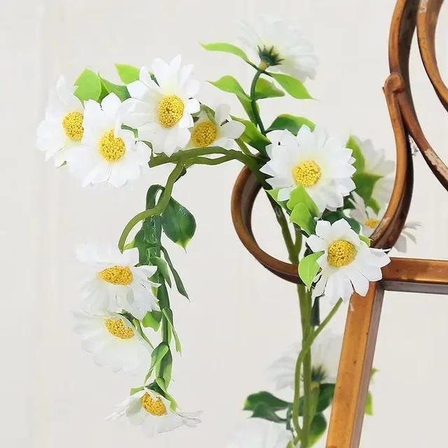 New Simulation Sunflower Daisy Garden Flower Vine Sunflower Fake Flower Rattan Living Room Winding Indoor Decoration Blocking 4