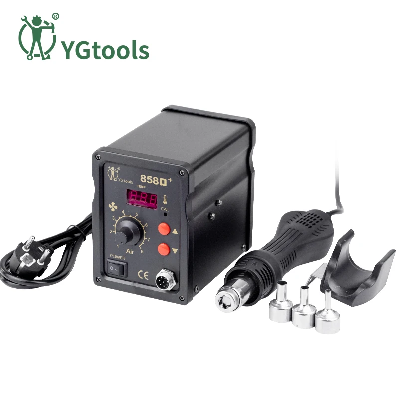 YGTOOLS 858D Digital Hot Air Gun SMD Rework Station BGA Soldering Station For IC SMT Mobile Repair 2
