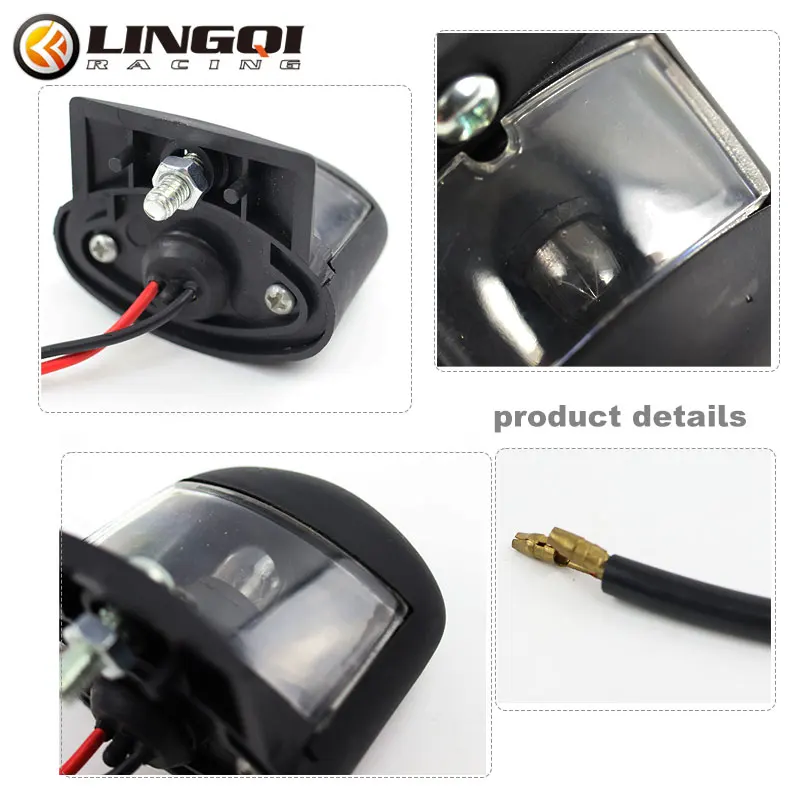 Motorcycle LED Lights License Plate Light PP PC Plastic Taillights For Most Pit Dirt Bike Motocross Accessories Parts