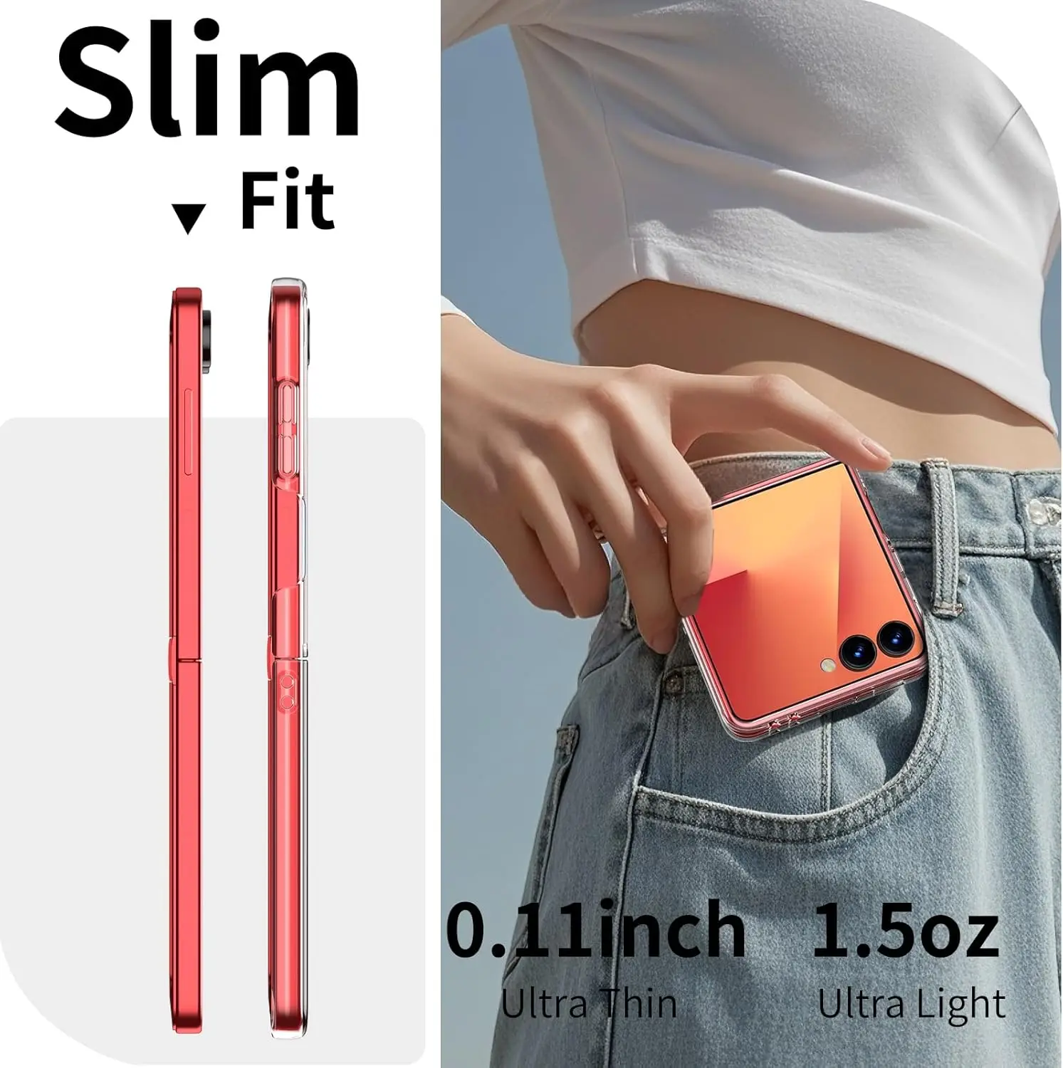 Case Back Tempered Glass Lens Cover For Samsung Galaxy Z Flip 7 Z Flip7 Transparent Hard Shell PC Phone Cover Screen Protectors