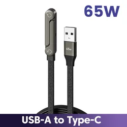 240W USB - C Fast Charging Cable with Integrated Foldable Phone Stand - 1m (USB to TypeC - 65W)