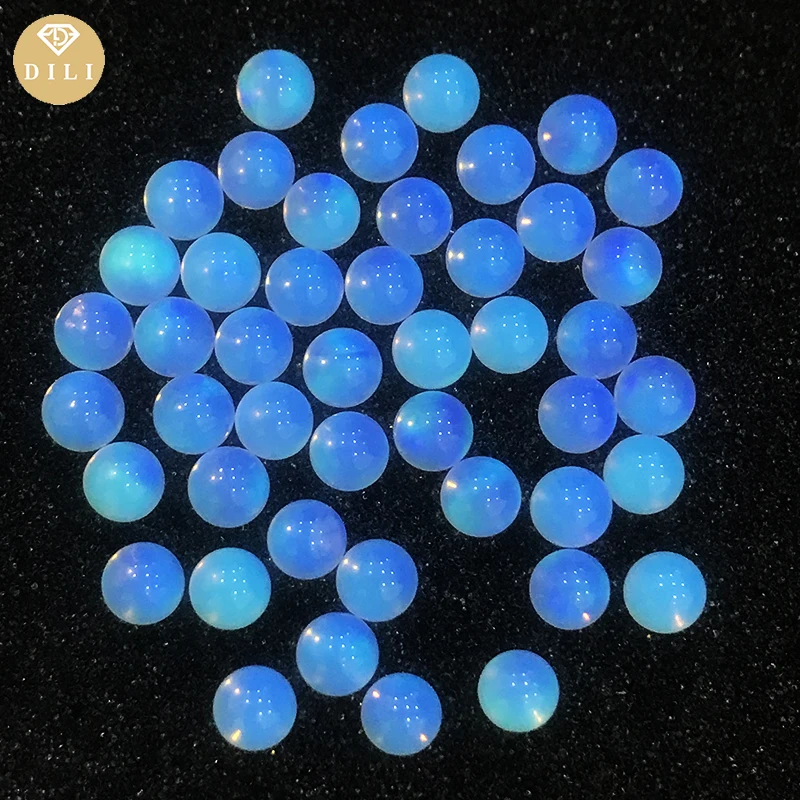 OLP300 Blue Fire 3mm~10mm Lab Created Ball Cut Aurora Opal Beads, Nebula Sphere Opal Oparex
