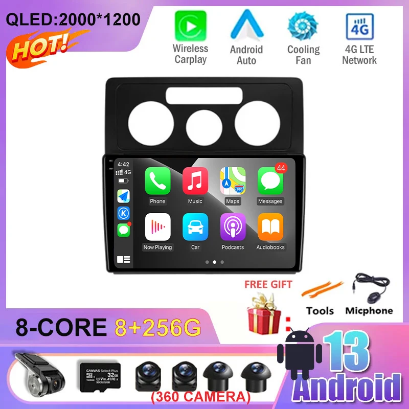 

For Volkswagen Caddy 2K 3 III 2004 - 2010 Android 13 Car Multimedia Video Auto Radio Player Navigation GPS 4G WIFI 2 din