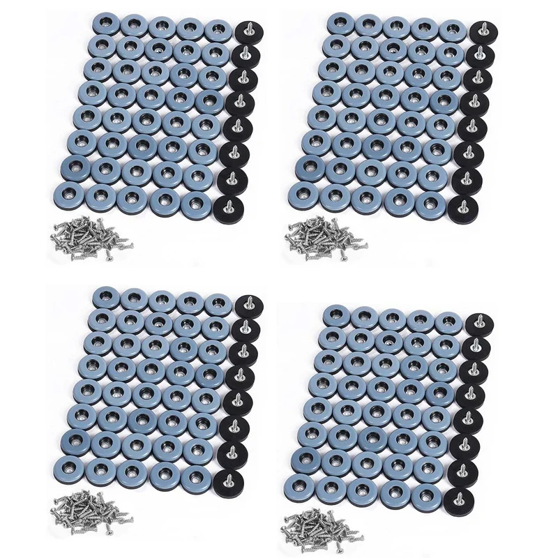 

192Pcs Furniture Gliders PTFE Easy Moving Sliders With Screw Floor Protector For Tiled Hardwood Floors(25Mm Round)