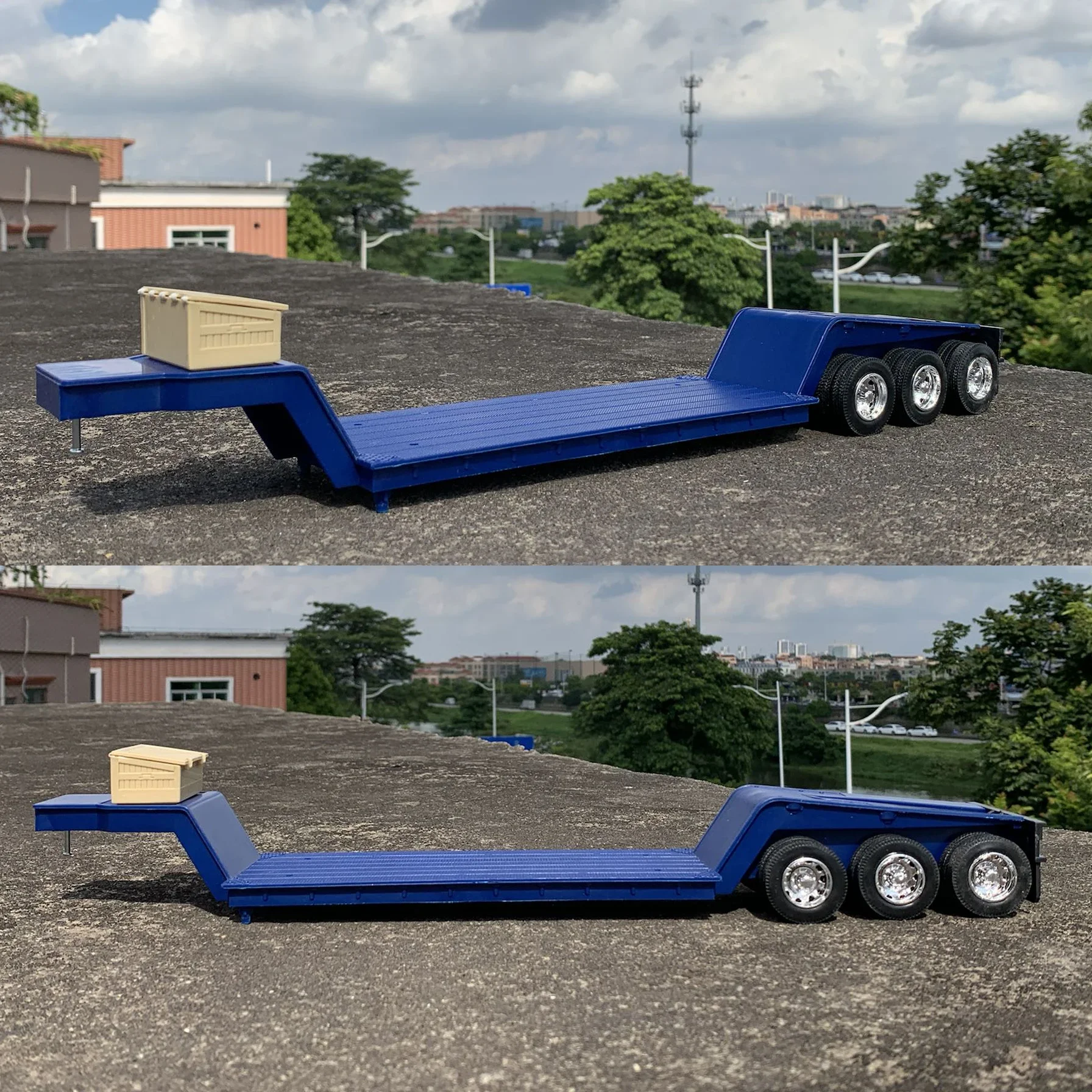 45cm Diecast 1:32 Scale Truck Model Toys Modification Scene Accessories Trailer Vehicle Traffic Transportation Scenario Display