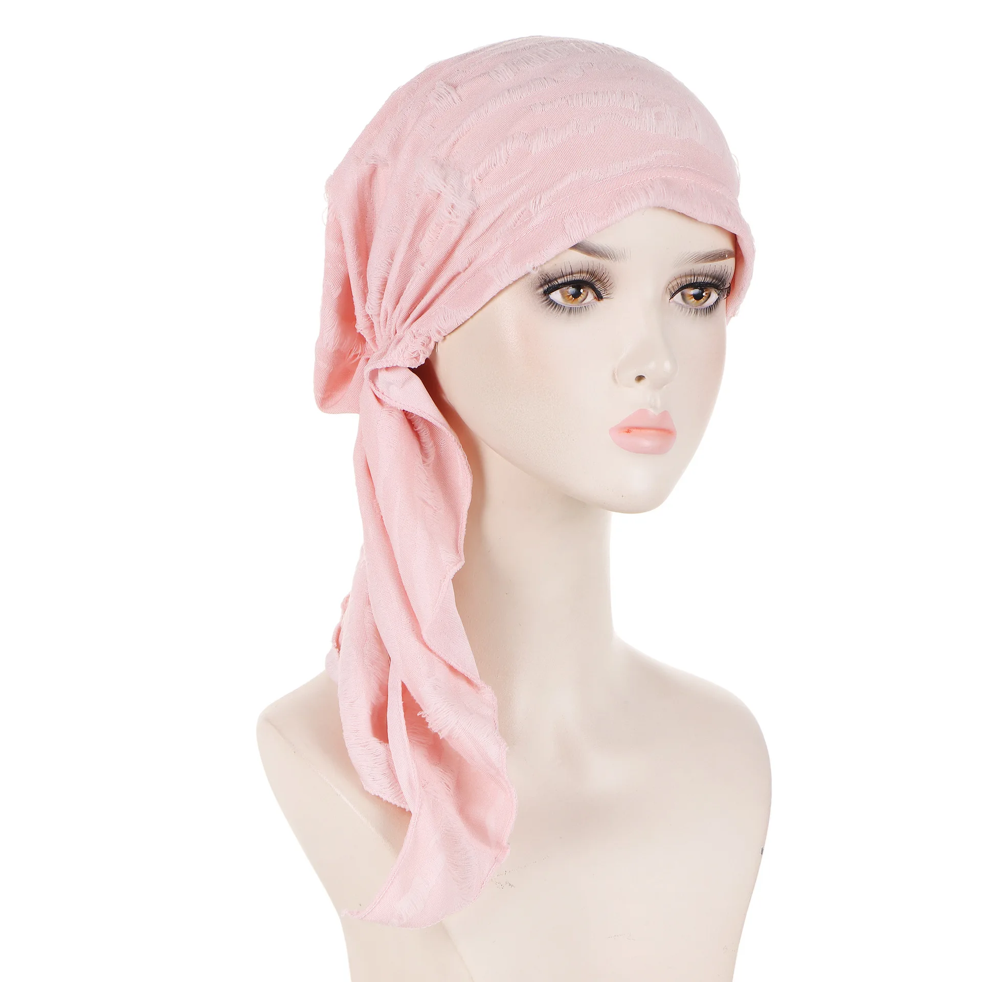 

Pre-Tied Muslim Hijab Elastic Bandana Turban Chemo Cap Inner Hat Cancer Long Tail Headwear Beanies Femme Turbantes Headwrap Caps