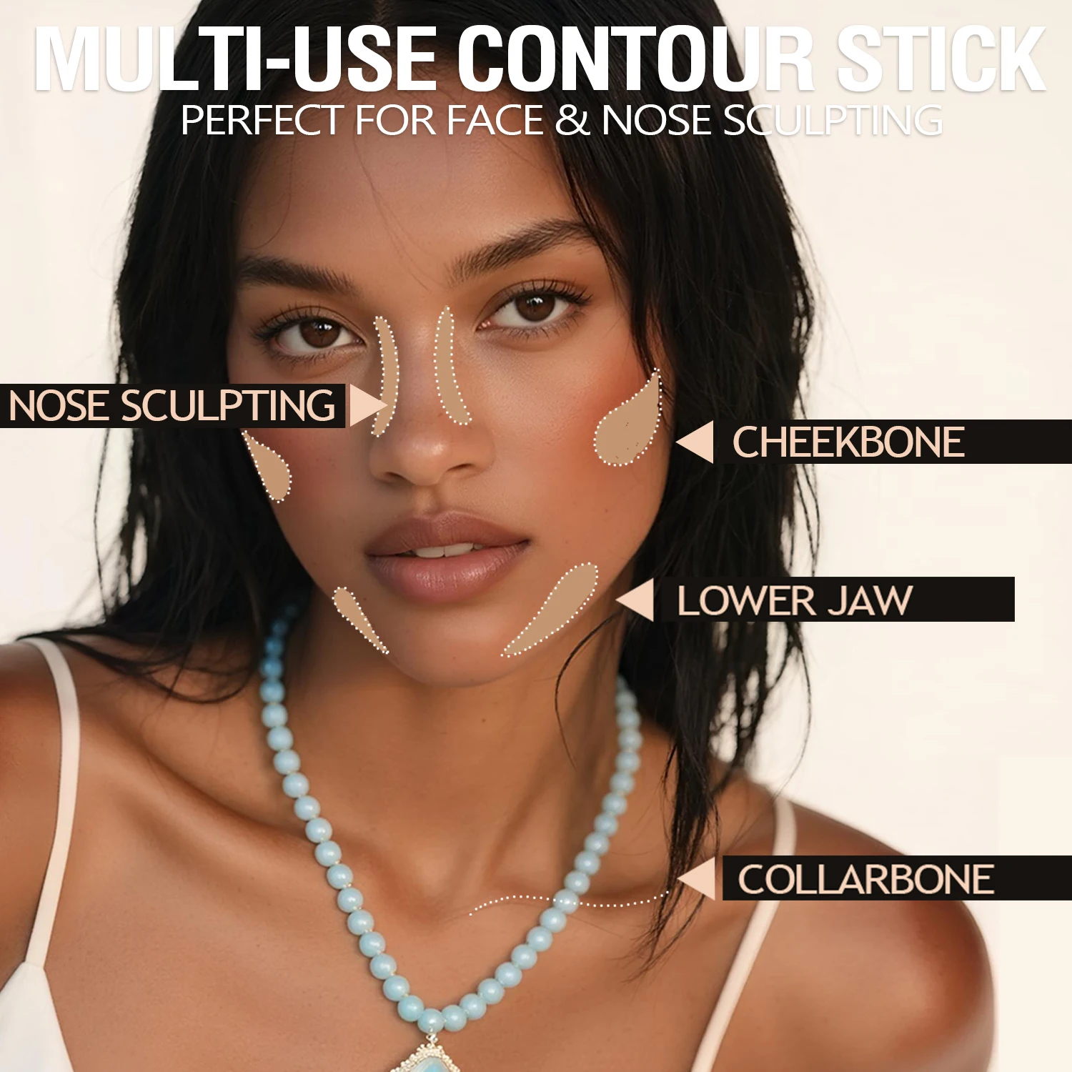 LANGMANNI Tri-Color Multi-Functional Face Brightening Contour Stick Contouring & Brightening Skin-Perfecting Stick