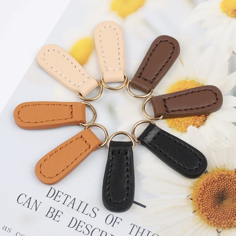 Description Picture 4 of item2pc Genuine Leather Zipper Tag Zip Head Fixer Zip Sliders Repair Zipper Pull Puller DIY Sewing Clothing Backpack Bag Accessories