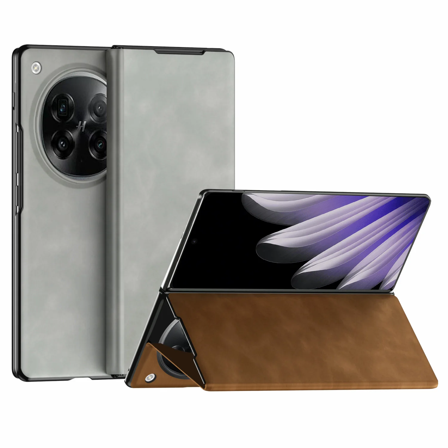 Premium Nappa Leather Magnetic Flip Case with Hidden Kickstand and 360° Protection
