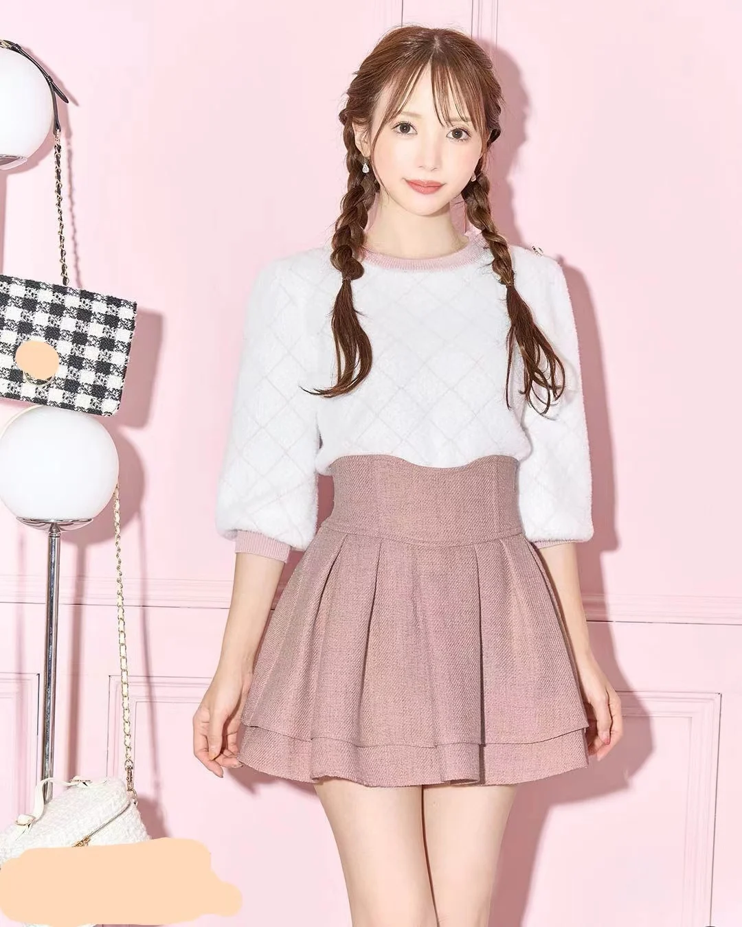 Popular Macaron Skirt Japanese Mine Series Spring and Autumn Women's Sweet Skirt Culottes Solid Color High Waist Short Skirts