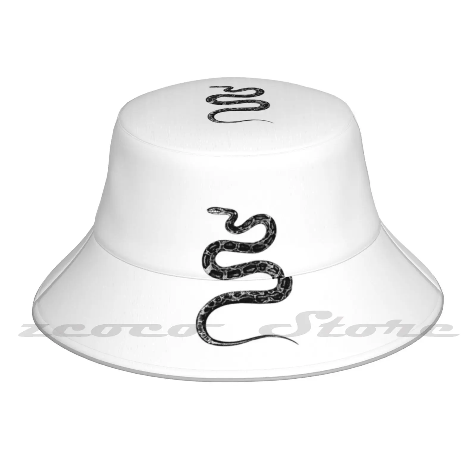 

Black And White Unique Print Cap Diy Light Foldable Sunshade Fashion Fisherman Hat Black And White Black White Unique Animal