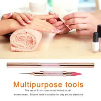 Wax Pencil for Rhinestones,Acrylic Handle Rhinestone Applicator Double Head Dotting Pen Jewel Rhinestone Picker Tool 2