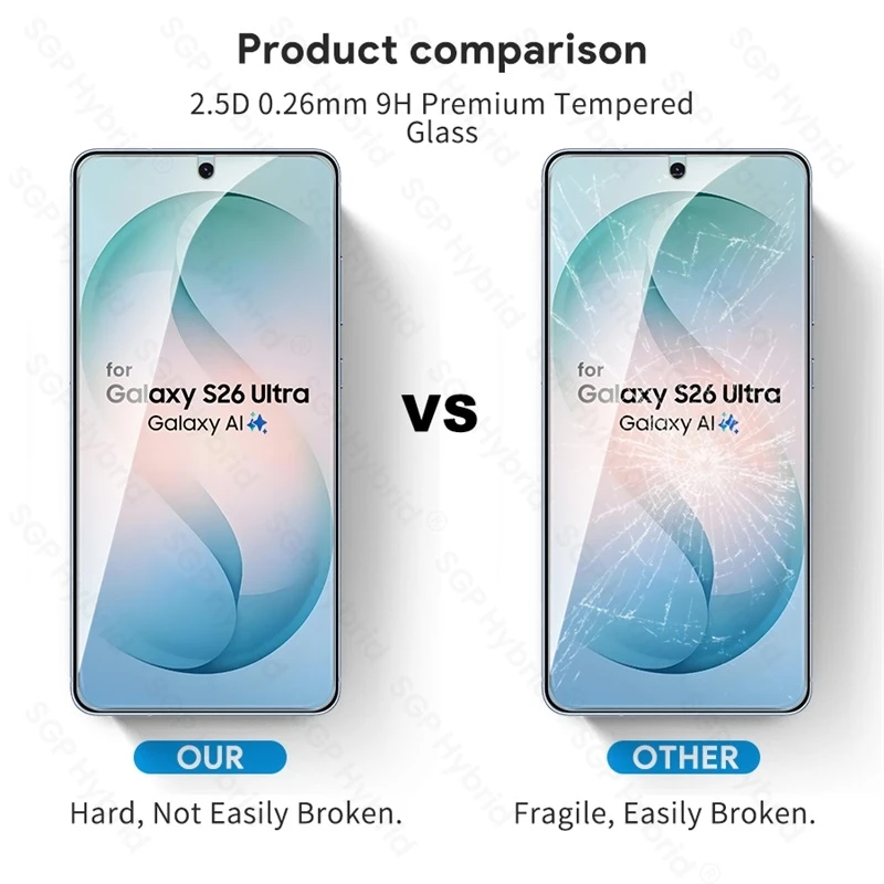 Premium 9H Tempered Glass Screen Protector Film Cover - 5 Pack