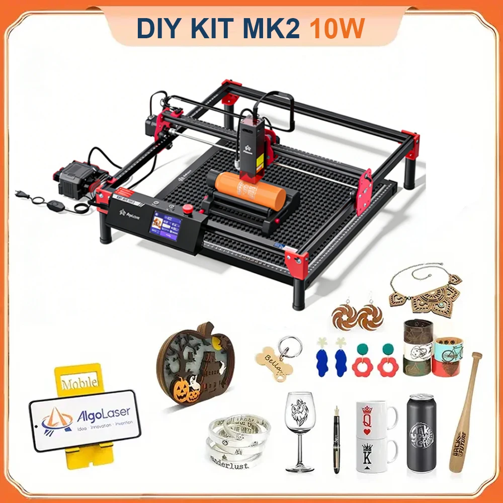 Máquina de Grabado Láser de Alta Velocidad AlgoLaser MK2 de 10W para Vasos, Velocidad 12000mm/min, Grabado 400x435mm, Máquina de Grabado Láser para Termos