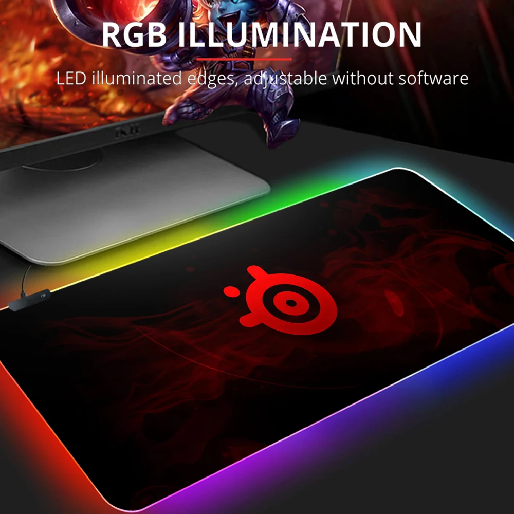 

Steelseries Gaming Mouse Pad RGB Accessories Gamer PC Computer Mousepad RGB Backlit Mause Pad Large LED Desk Mat Keyboard Table