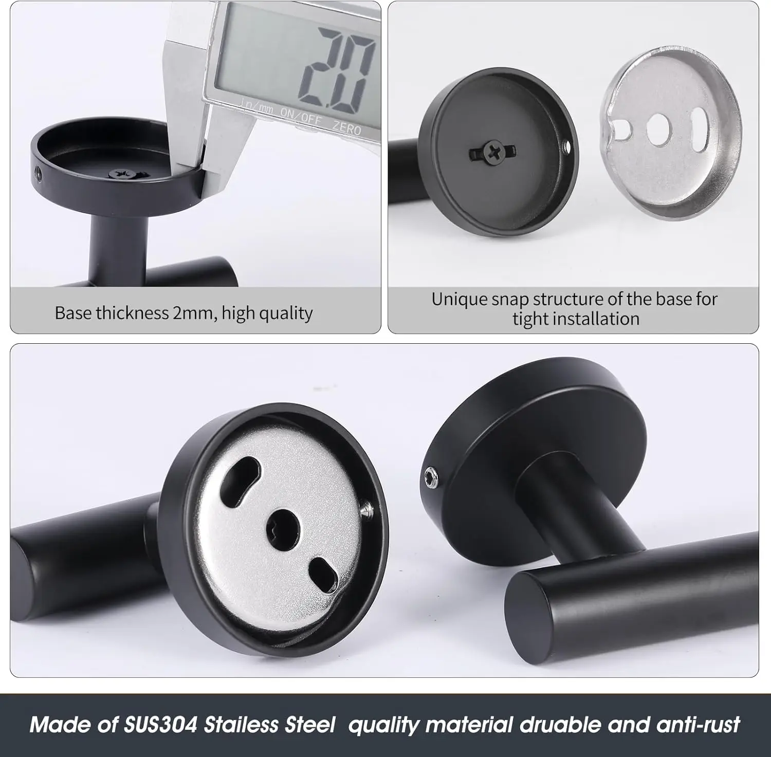 15-Piece Matte Black Bathroom Set. 24" Towel Bar, Towel Rack, Ring, Toilet Paper Holder, Hooks. Accessories Set.