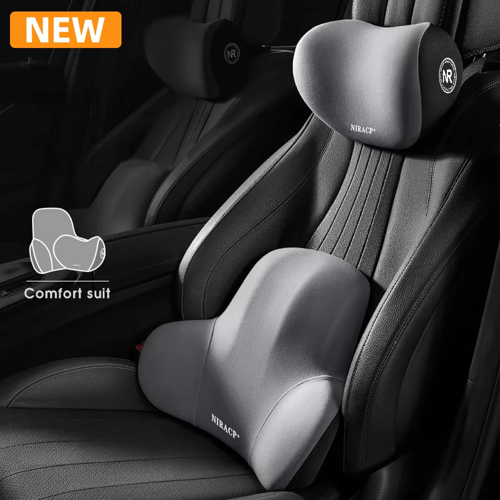 자동차 목 머리 받침 베개, 메모리 폼 허리 쿠션, 요추 지지대 등받이, 자동차..