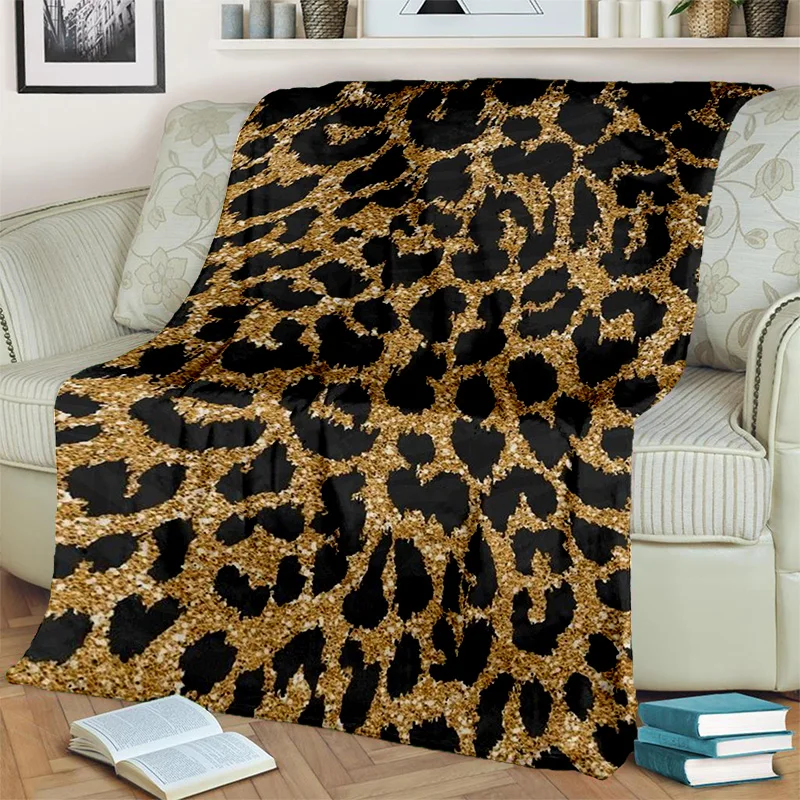 3D Wild Leopard Stripe Print Series throw blanket Soft Throw Blanket for Home Bedroom Bed Sofa Picnic Travel Office Cover Blanket Kids