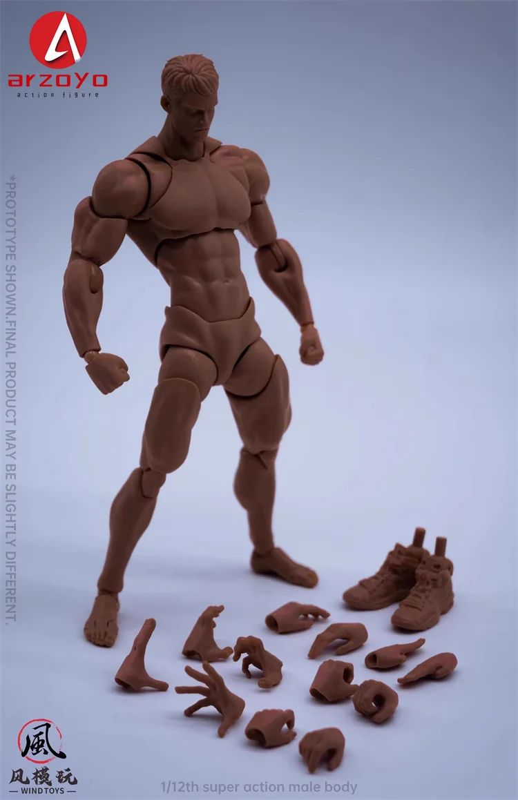 ウィンドトイズ 1/12スケール 男性筋肉質 超可動式関節ボディ