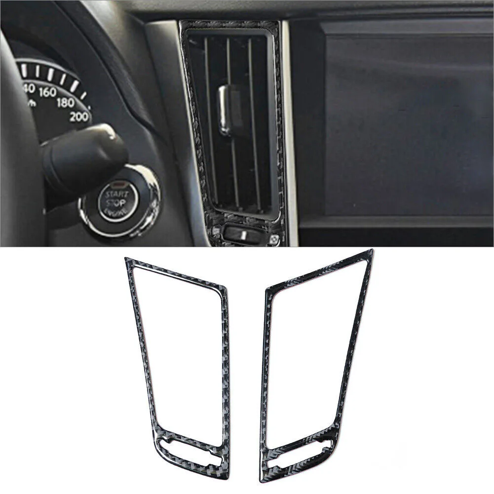 

2Pcs Console Air Vent Outlet Cover Trim Carbon Fiber Interior Accessories For Infiniti Q50 Q60 Car Stylish Anti-corrosion