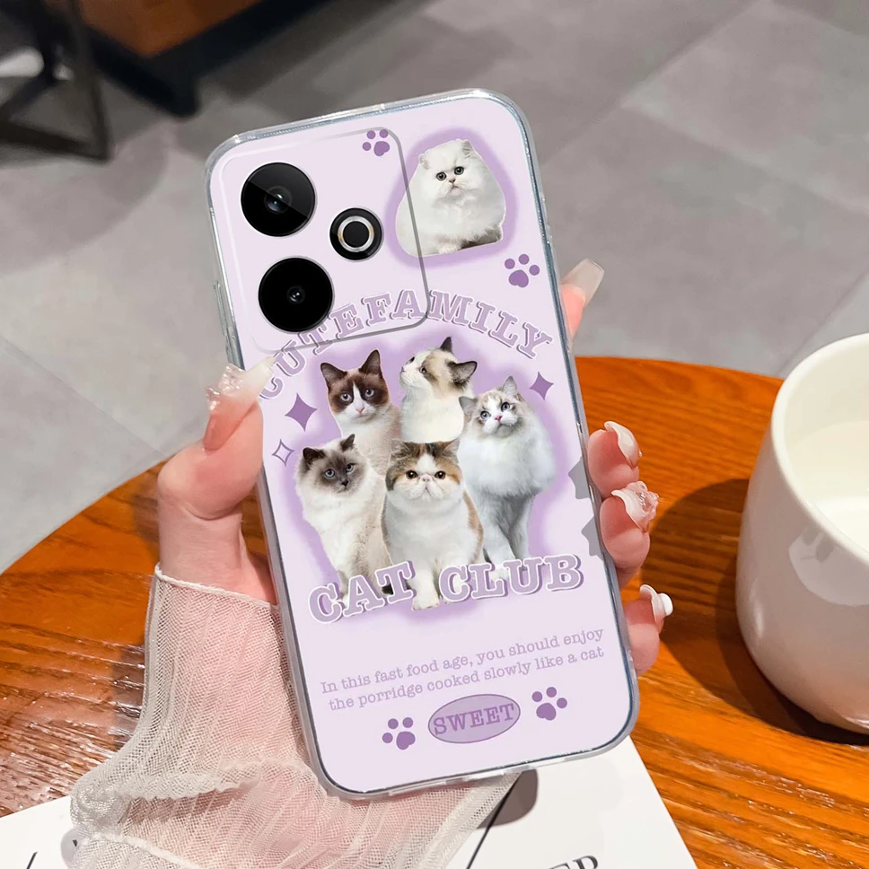 Lovely Cartoon Animals Soft Clear TPU Silicone Protective Phone Case Cover