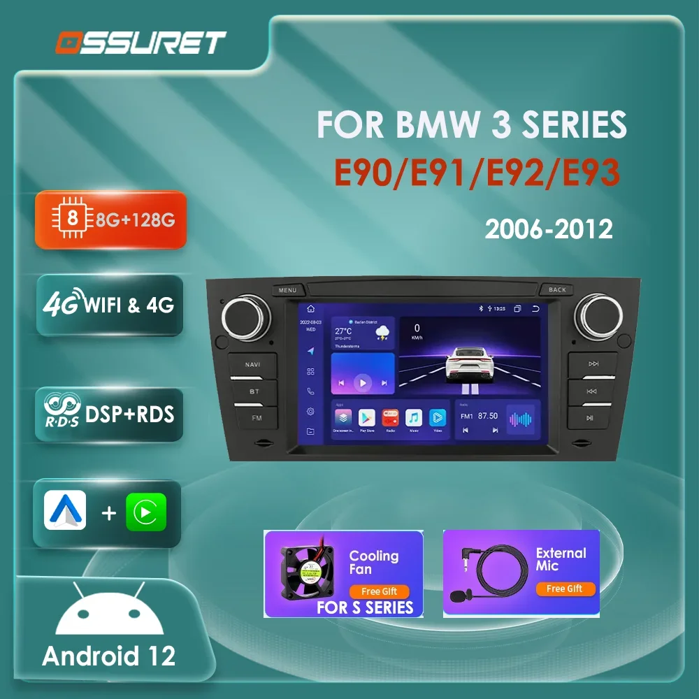 Android-12-Autoradio-for-BMW-3-Series-3-E90-E91-E92-18i-320i-325i ...