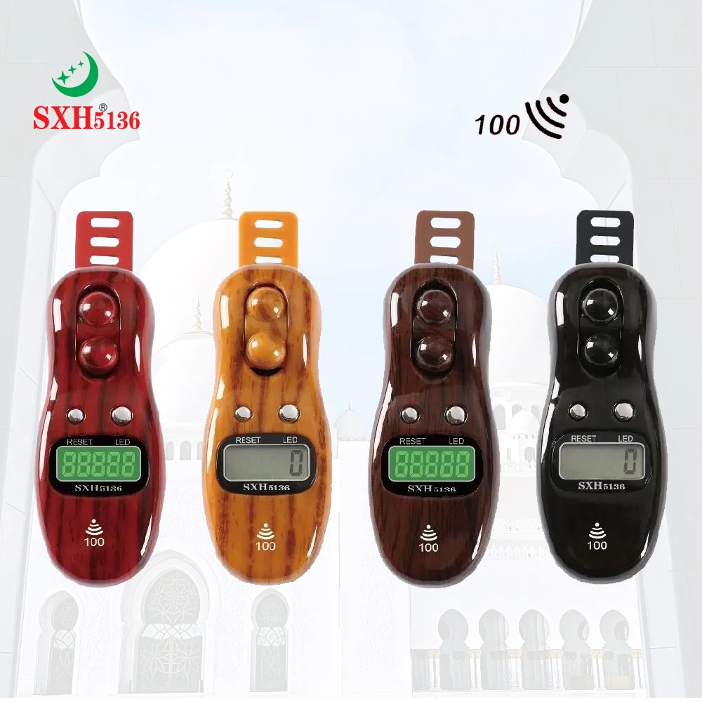 Hand Tally Counter Smart Zikr Ring Electric Ring Rosary Finger Tally Counter Beep Sound Battery Replaceable LED Digital