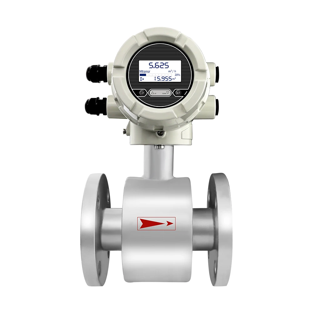 Electromagnetic Flow Meter for Juice Milk Beer Sewage Waste Water, Electronic Integrated Flow Meter, 4-20mA, 0.5% High Accuracy