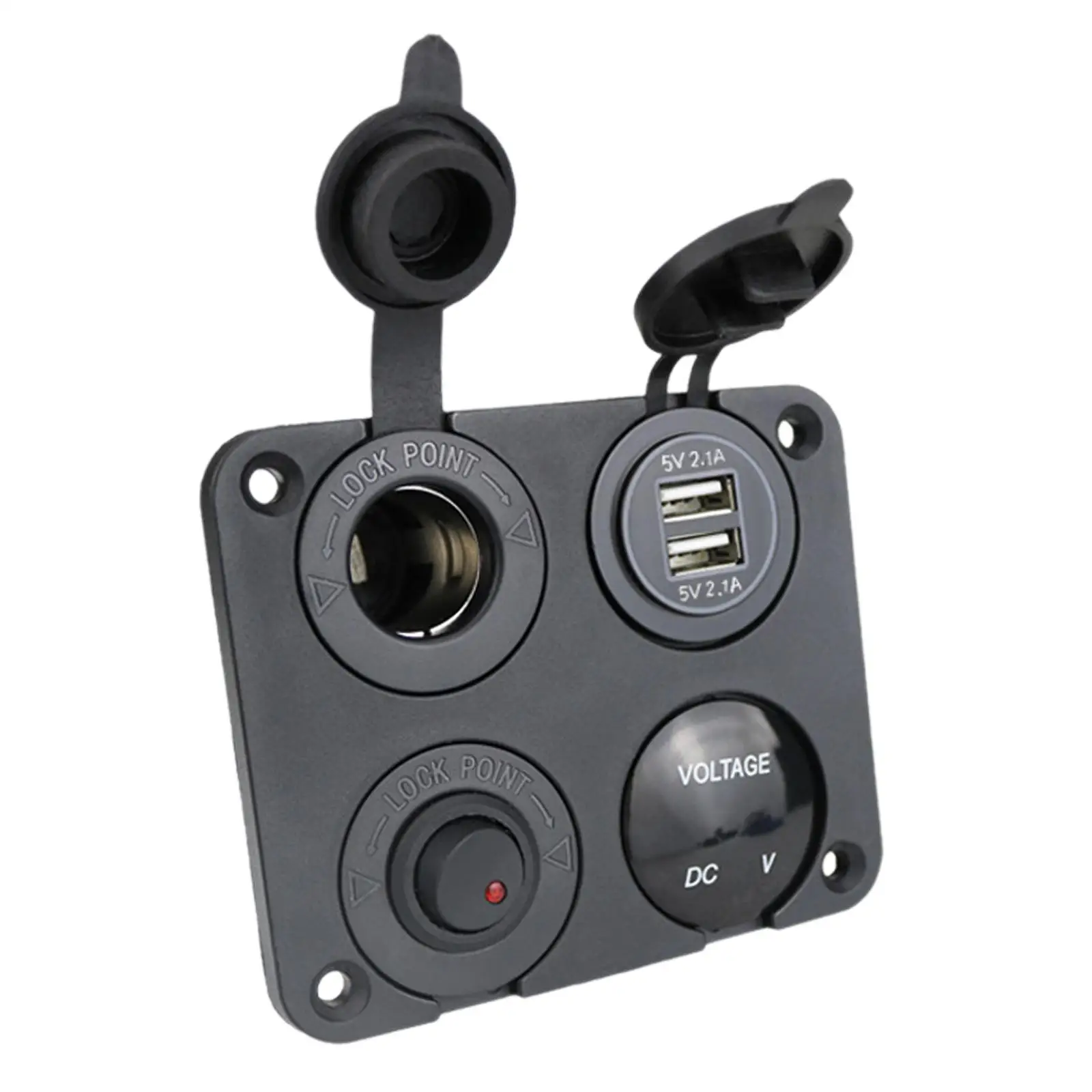 

4 in 1 charging socket, 12 V, 4.2 A, LED voltmeter for boat,