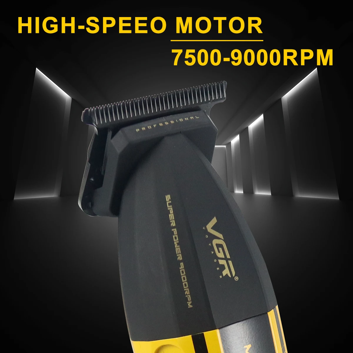 VGR V-285T Trimmer for Men with DLC Blade T-Blade Zero Gapped 9000 RPM Full Metal Professional Hair Cutting Finishing Machine
