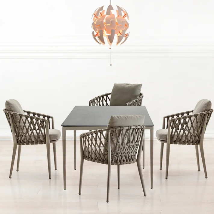BFP Home Modern Table Chair Set Furniture Rattan Garden Chair Coffee Shop Garden Outdoor Patio Furniture Rattan