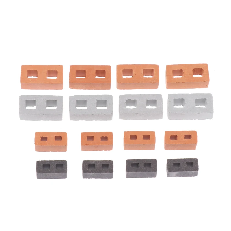 20/50Pcs Miniature Cinder Blocks Model 1/12 Dollhouse Micro Landscape Mini Concrete Bricks Toy Micro Scene Construction Props