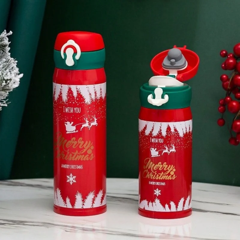 304 Stainless Steel Insulated Water BottleChristmas New Year GiftsPortable Leak-proof Thermos Mug Cup for Office Travel Sport
