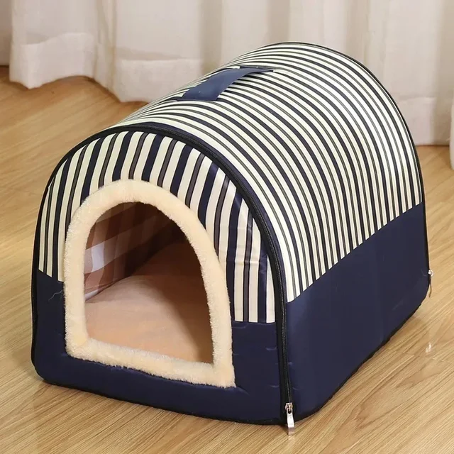1pc Winter and Autumn Warmth Cat Nest All Season Portable Pet Nest Medium and Small Dog Kennel Semi Enclosed Warm Folding 6