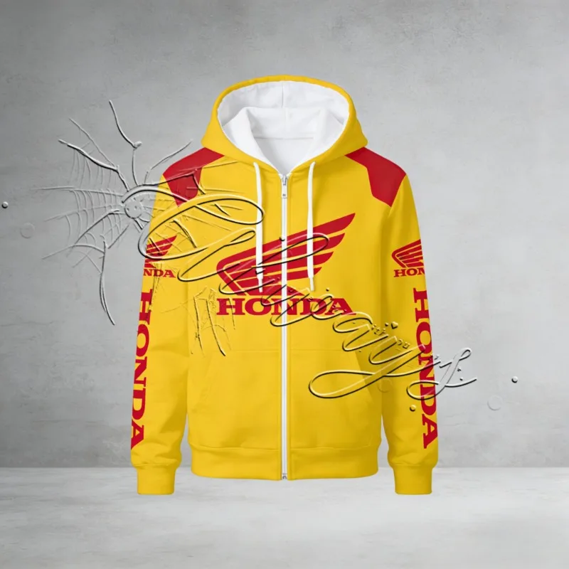 2026 Autumn/Winter New Honda Racing Outdoor Cycling Warm Hoodie Men's MOTO Off Road Enthusiast Motorcycle Coat Warm Coat