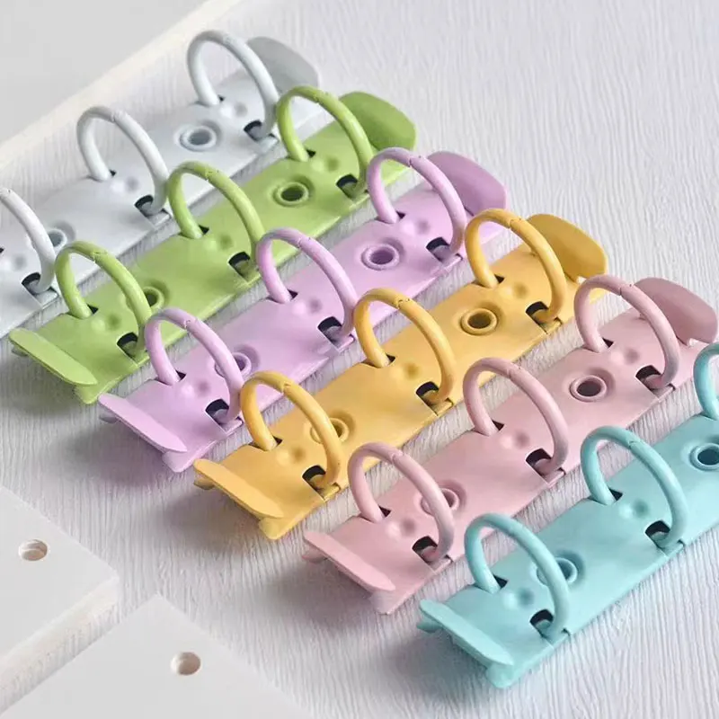 

5pcs Colored Metal Loose Leaf 3 Hole Binding Clip Spiral Binder File Folder DIY Diary Clips Ring For A8 Mini Office Stationery